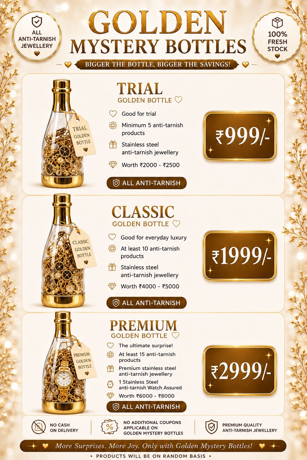 Golden Mystery  Bottles