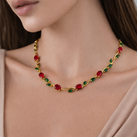 Red Green Cinderella Necklace
