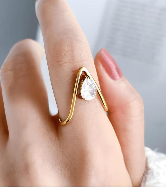 V Vanki Solitaire Ring