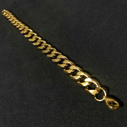 Cuban 18K Gold Chain Bracelet (Thick)