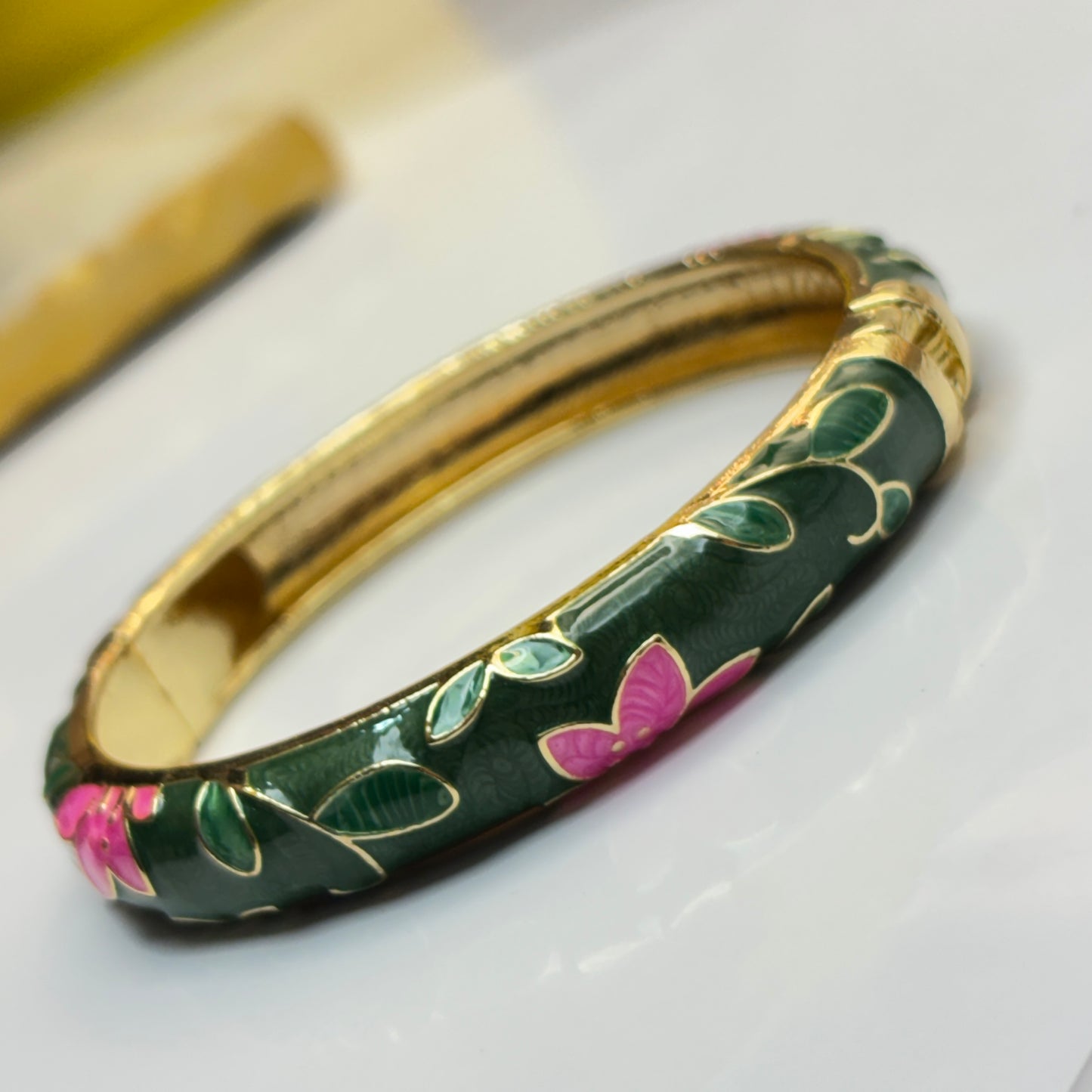 Vintage Green Enamel Bangle