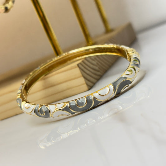 Classic Grey Enamel Bangle