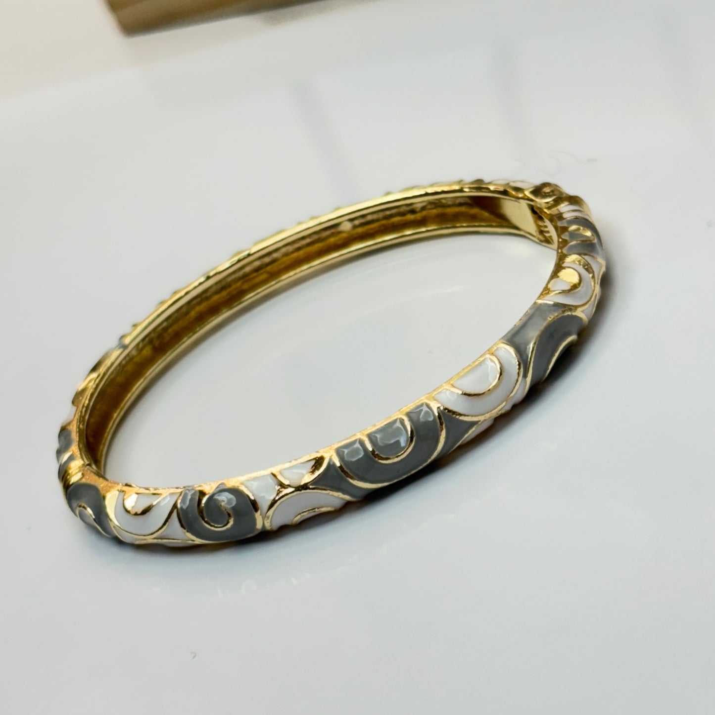 Classic Grey Enamel Bangle