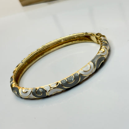 Classic Grey Enamel Bangle