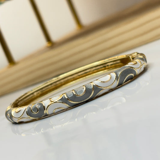 Classic Grey Enamel Bangle