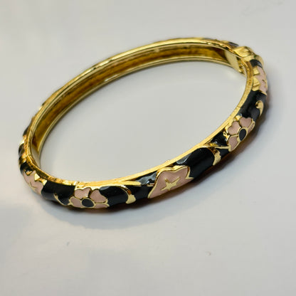 feminine Black Enamel Bangle