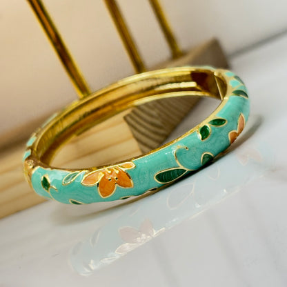 Dreamscape Aqua Green Enamel Bangle