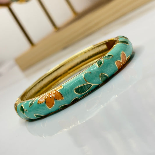Dreamscape Aqua Green Enamel Bangle