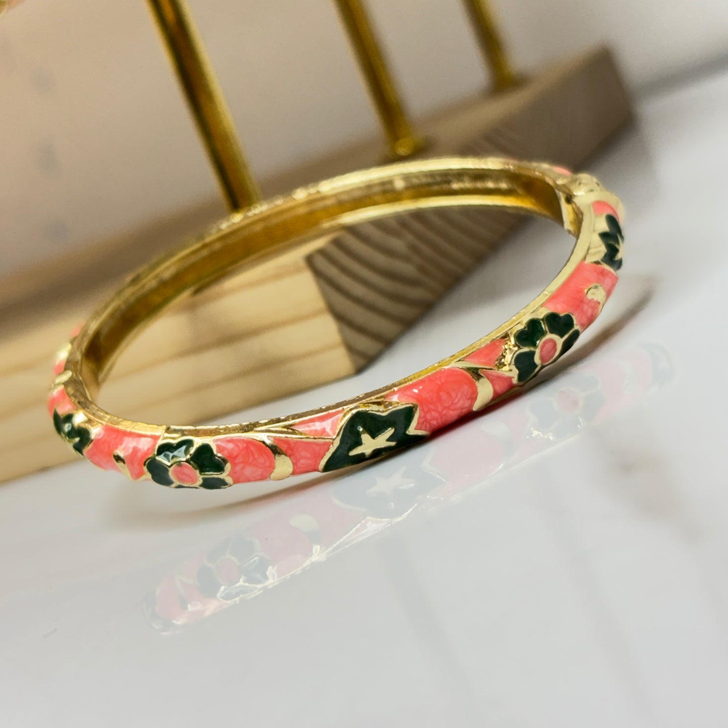Dreamy Pink Enamel Bangle