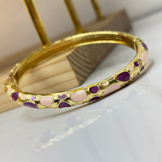 Floral Purple Enamel Bangle
