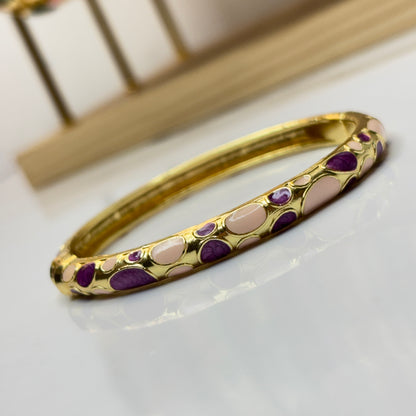 Floral Purple Enamel Bangle