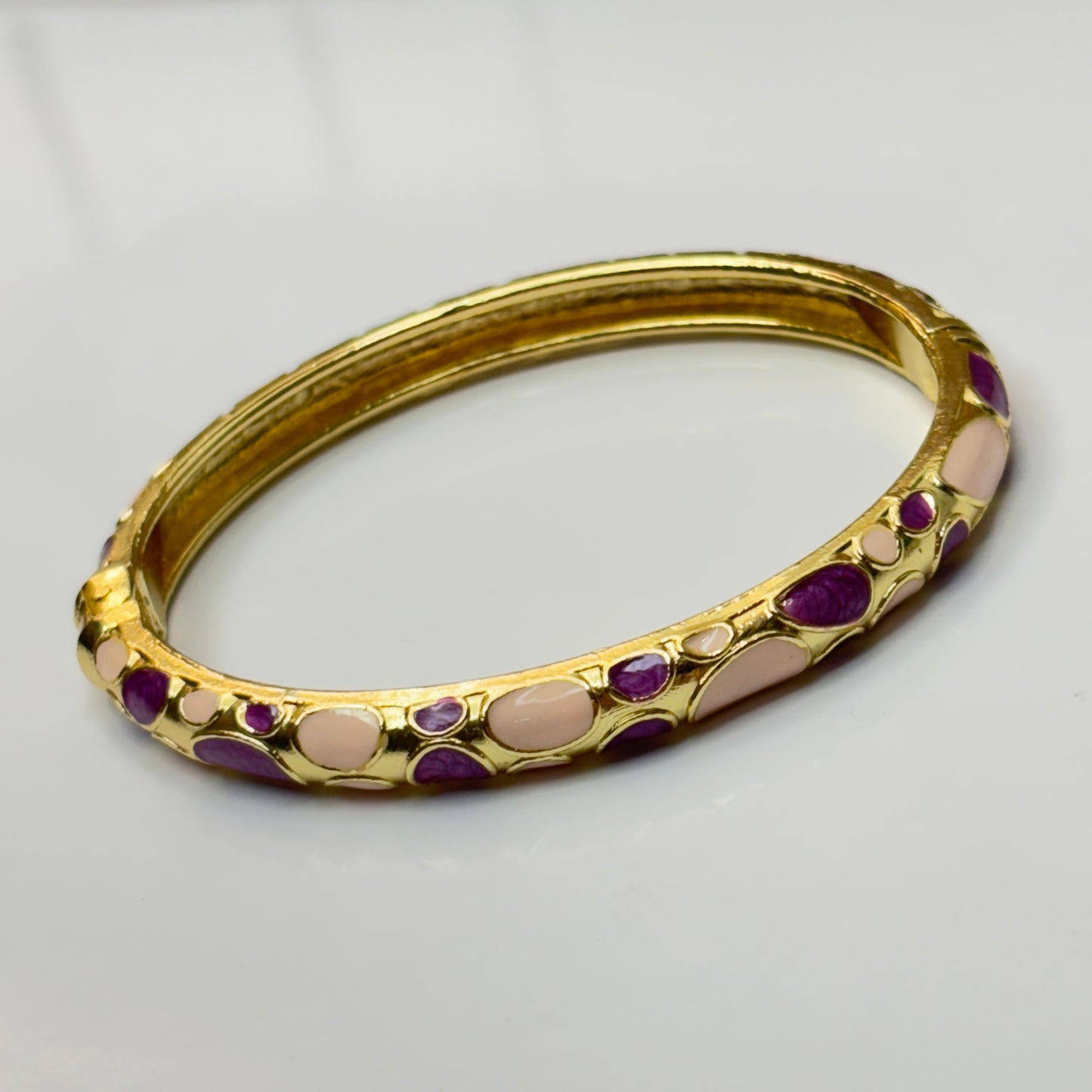 Floral Purple Enamel Bangle