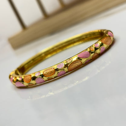 Vintage Orange Enamel Bangle
