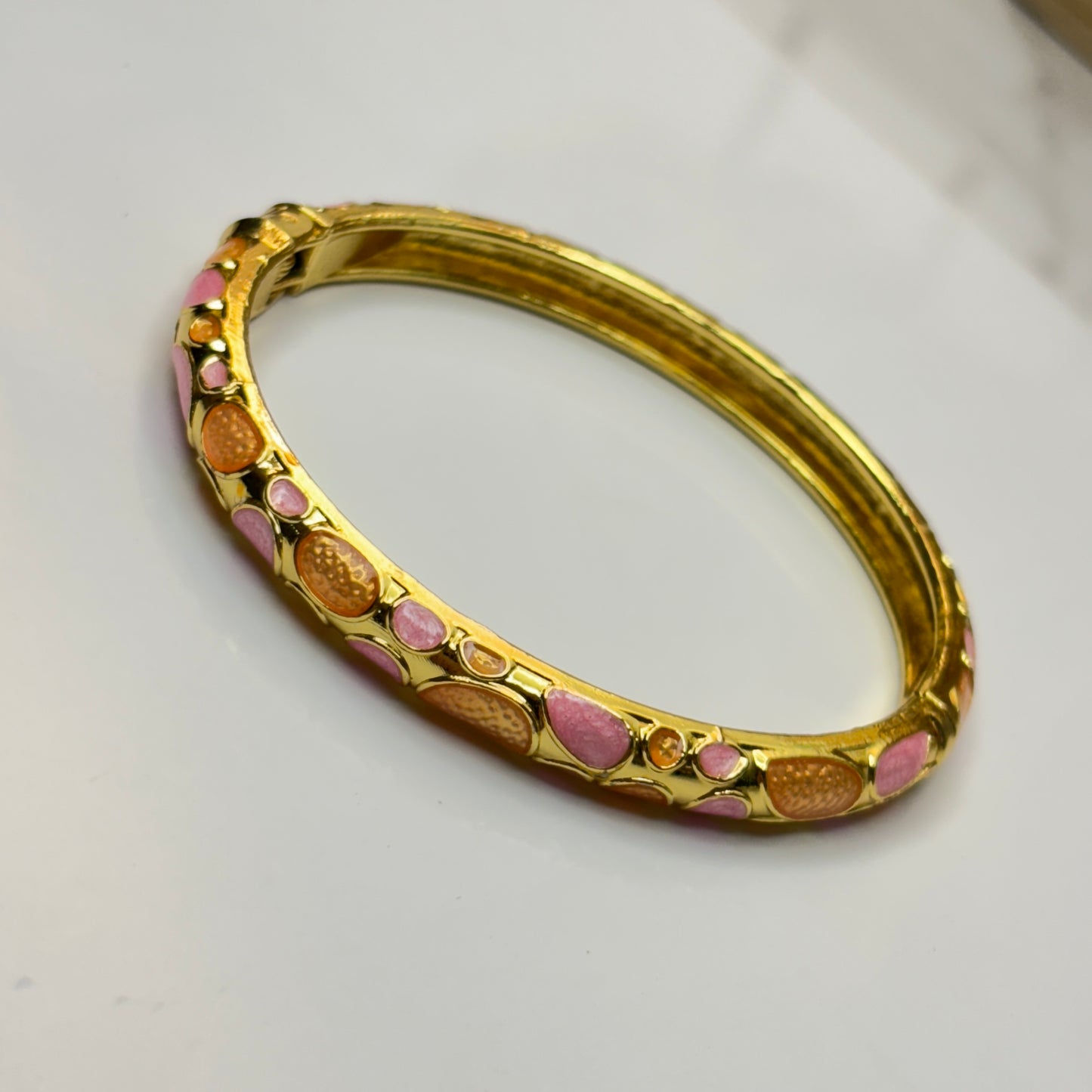 Vintage Orange Enamel Bangle