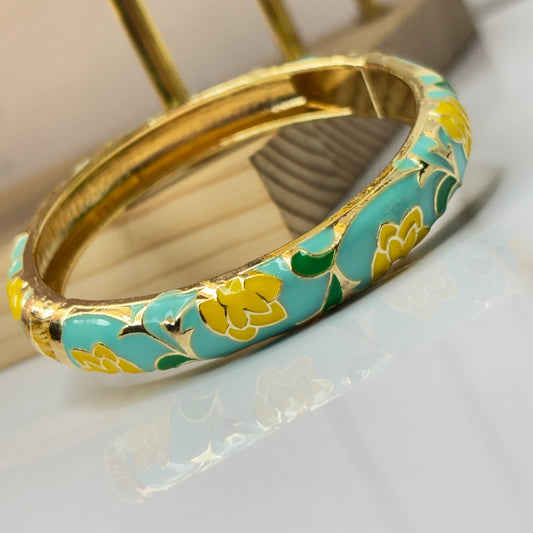 Aura Green Enamel Bangle