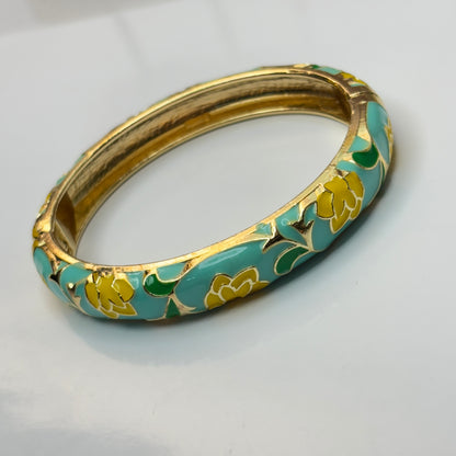 Aura Green Enamel Bangle