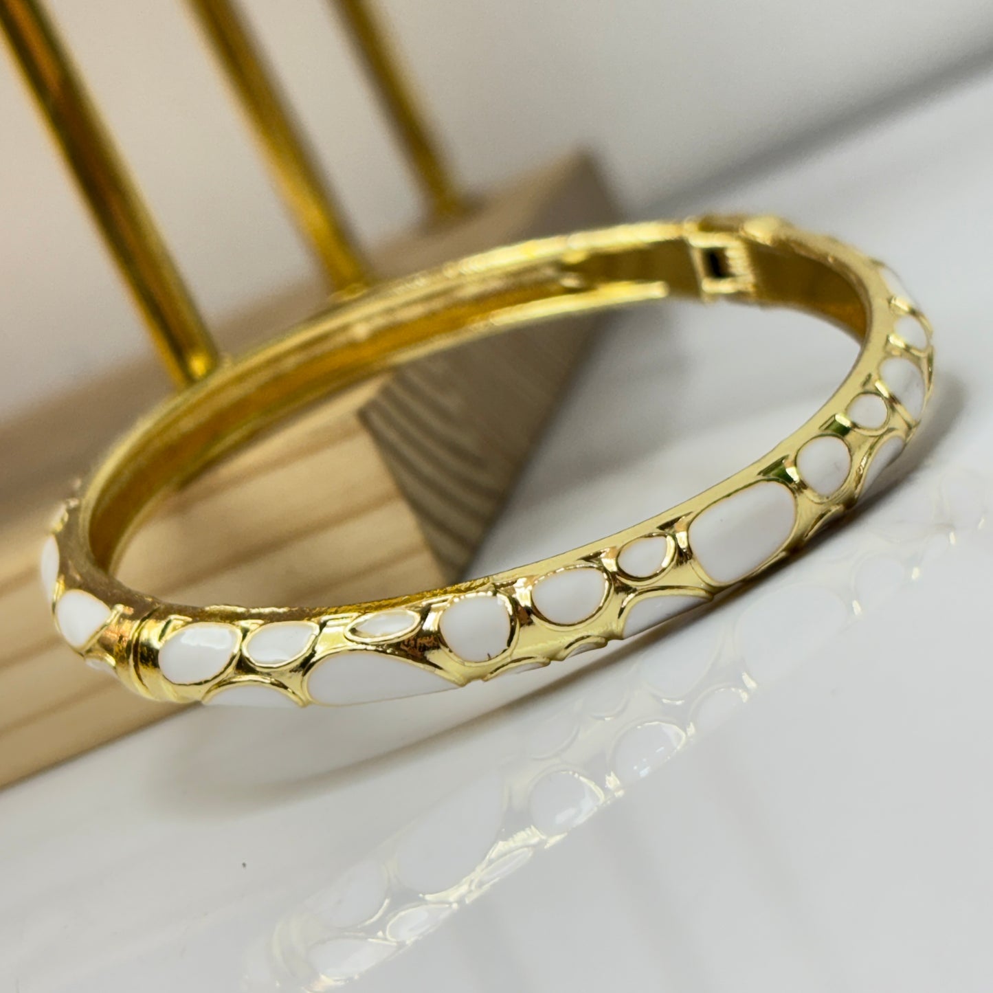 Royal White Enamel Bangle