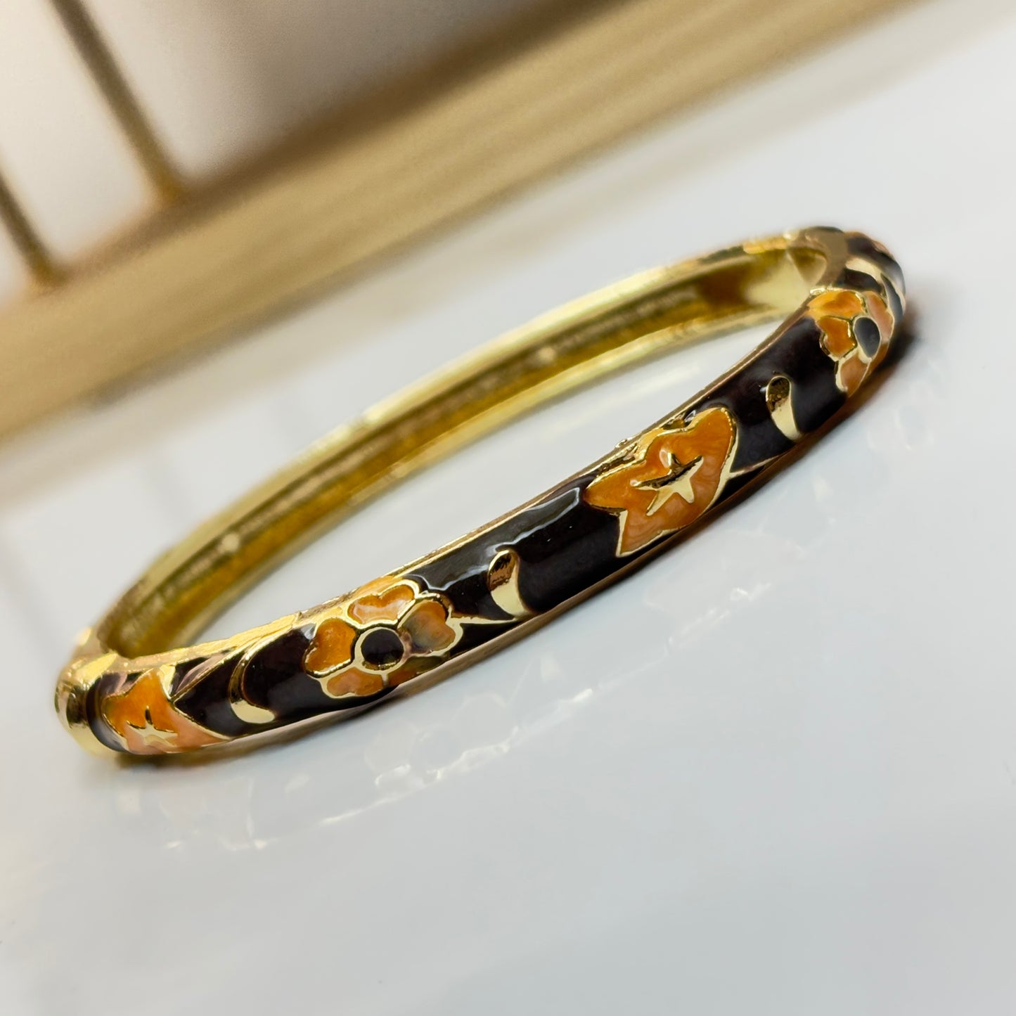 Vintage Brown Enamel Bangle