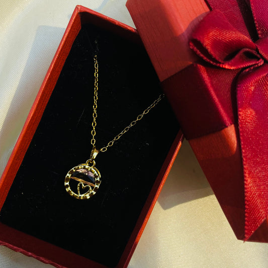 Fuschia Heart Necklace