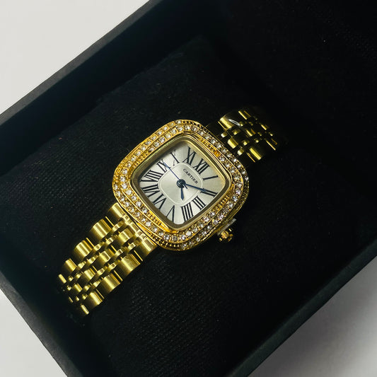 Vintage Cartier Watch  (Gold White Dial)