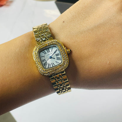 Vintage Cartier Watch  (Gold White Dial)