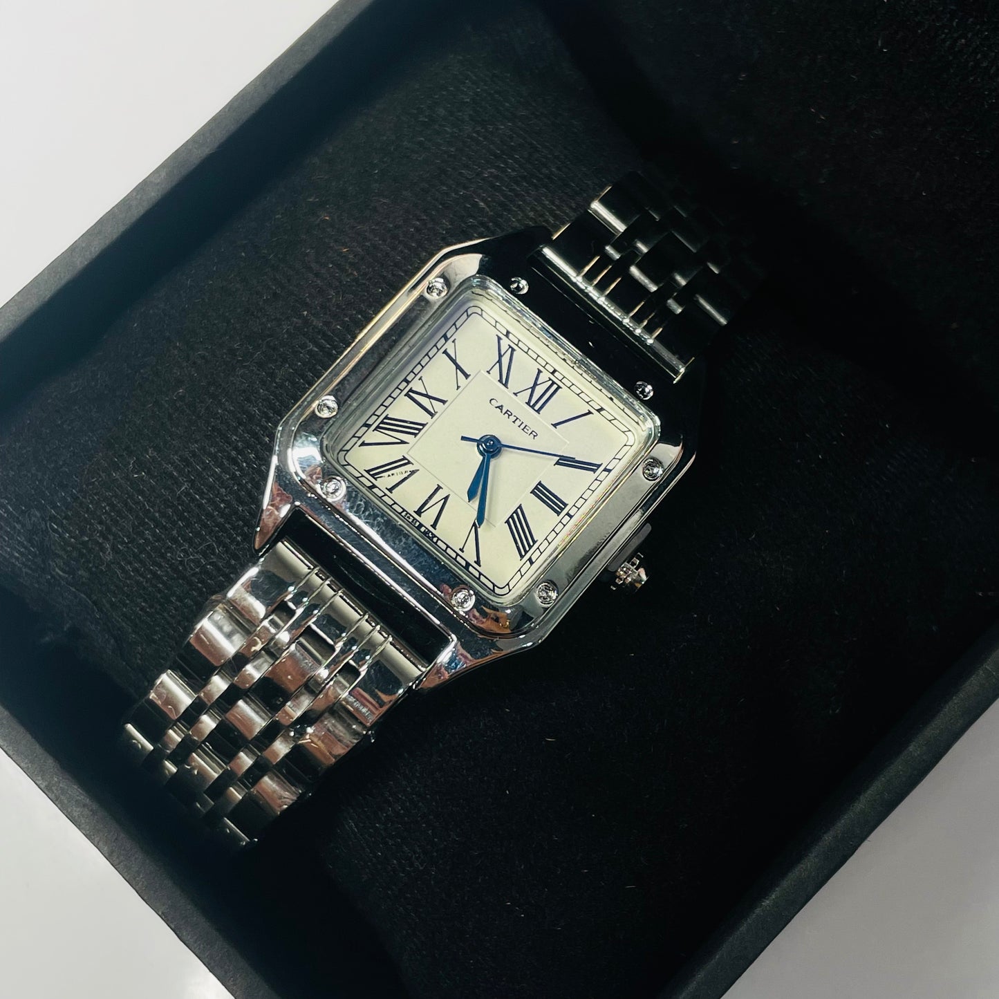 Vintage Cartier Watch  (Silver White Dial)