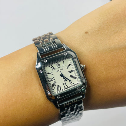 Vintage Cartier Watch  (Silver White Dial)