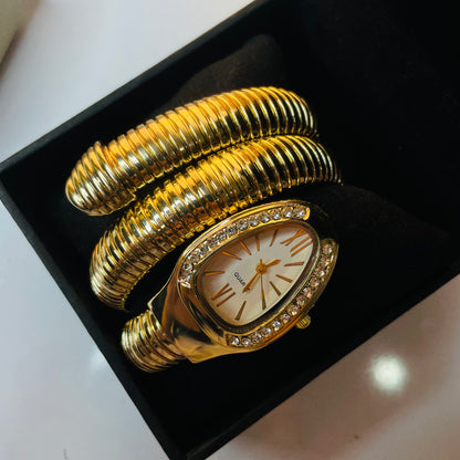 Spiral Watch (Gold White Dial)