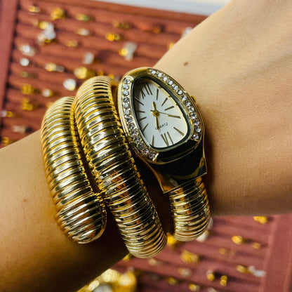 Spiral Watch (Gold White Dial)