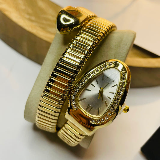 Spiral Watch (Gold White Dial) 01