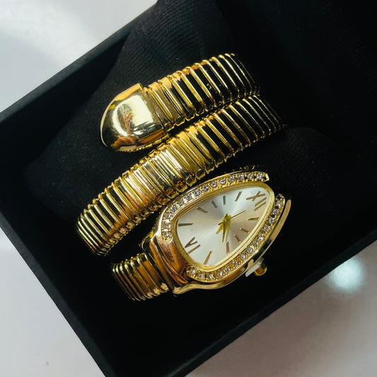 Spiral Watch (Gold White Dial) 01