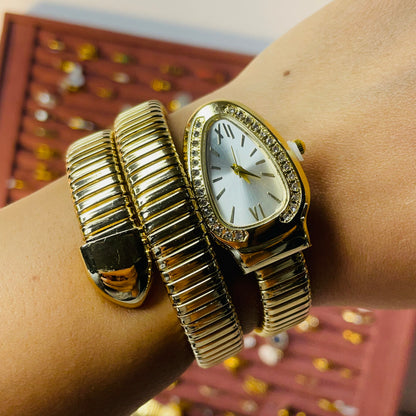 Spiral Watch (Gold White Dial) 01