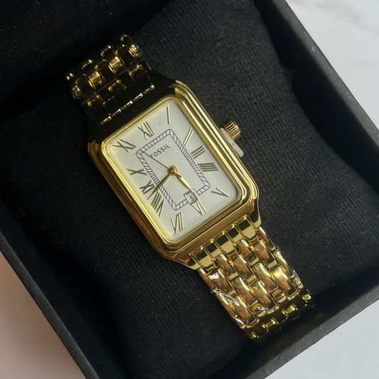 Vintage Fossil Watch (Gold White Dial)