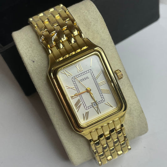 Vintage Fossil Watch (Gold White Dial)