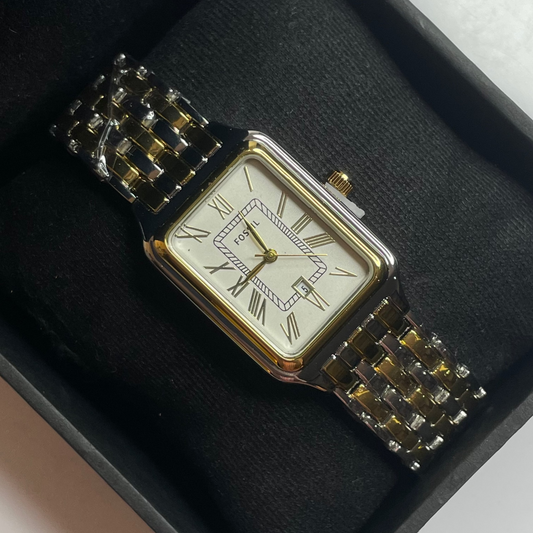 Vintage Fossil Watch (Dual Tone White Dial)