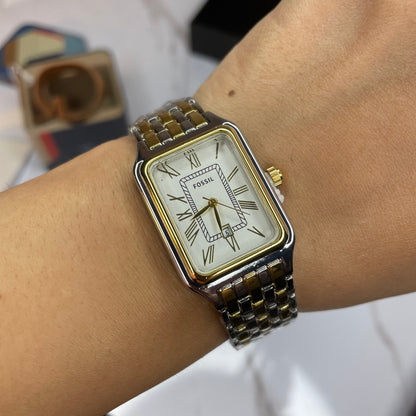 Vintage Fossil Watch (Dual Tone White Dial)