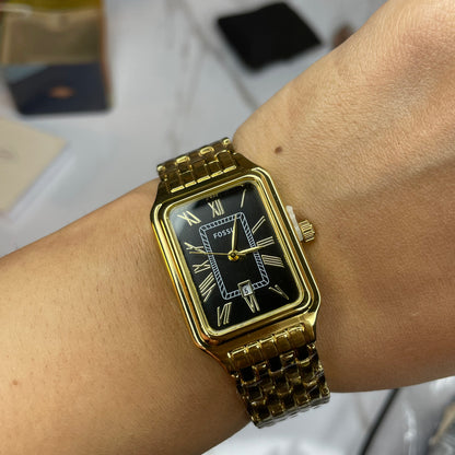 Vintage Fossil Watch (Gold Black Dial)