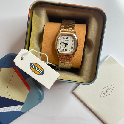 Vintage Fossil Watch (Rose Gold with White Dial)