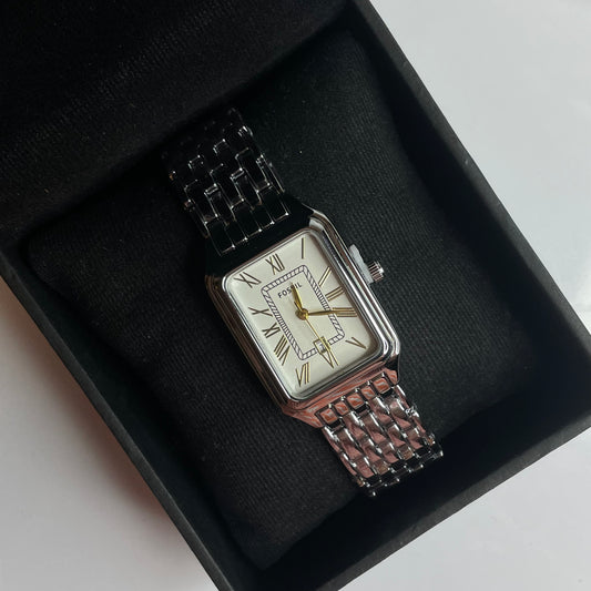 Vintage Fossil Watch (Silver White Dial)