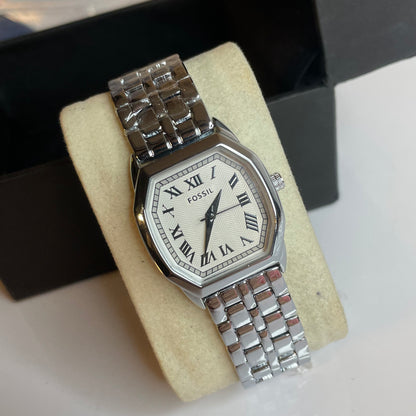 Vintage Fossil Watch (Silver with White Dial)
