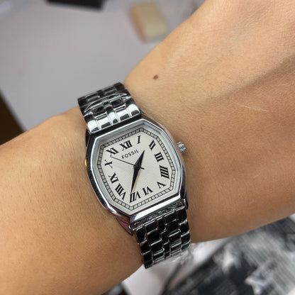 Vintage Fossil Watch (Silver with White Dial)
