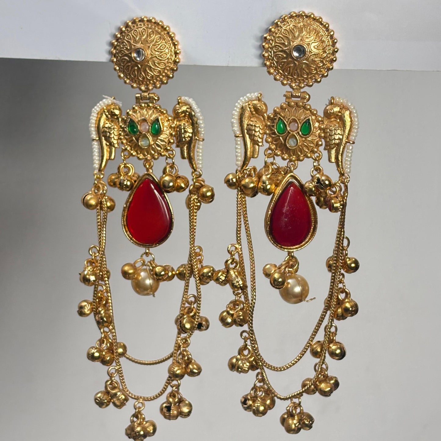 Meher Kashmiri Jhumka (Red Green)