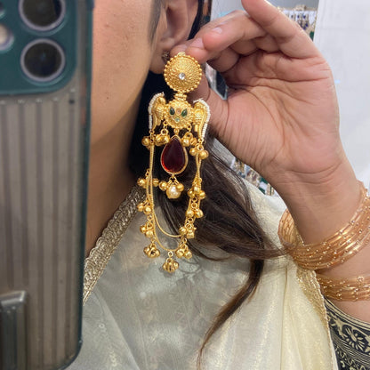 Meher Kashmiri Jhumka (Red Green)