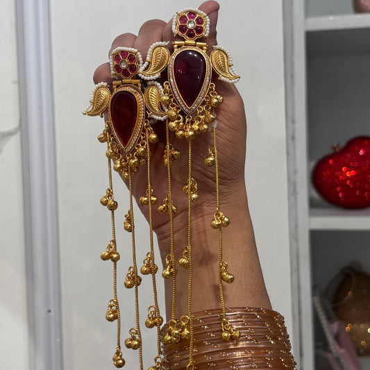 Anamika Kashmiri Jhumka (Red)