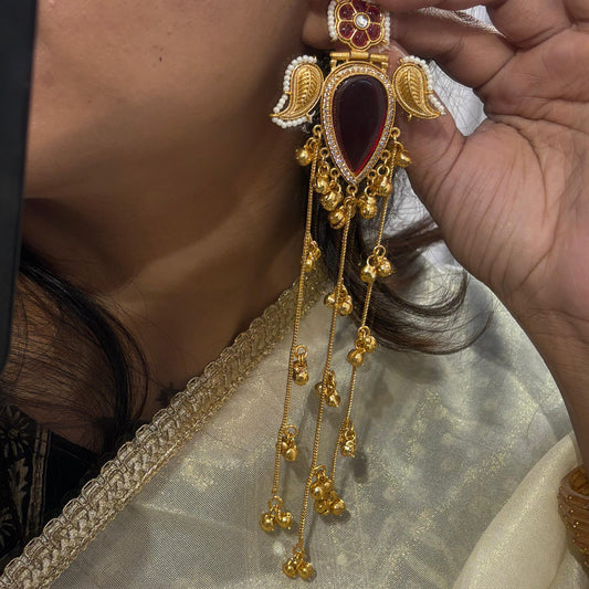 Anamika Kashmiri Jhumka (Red)