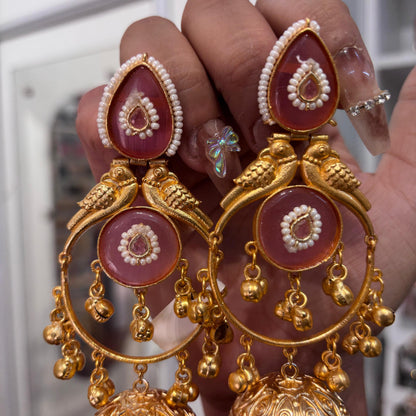 Kanak Kashmiri Jhumka (Pink)