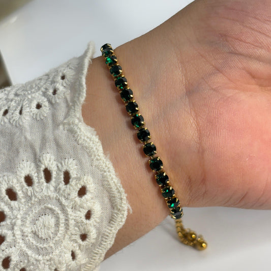Emerald Ellie Adjustable Tennis Bracelet