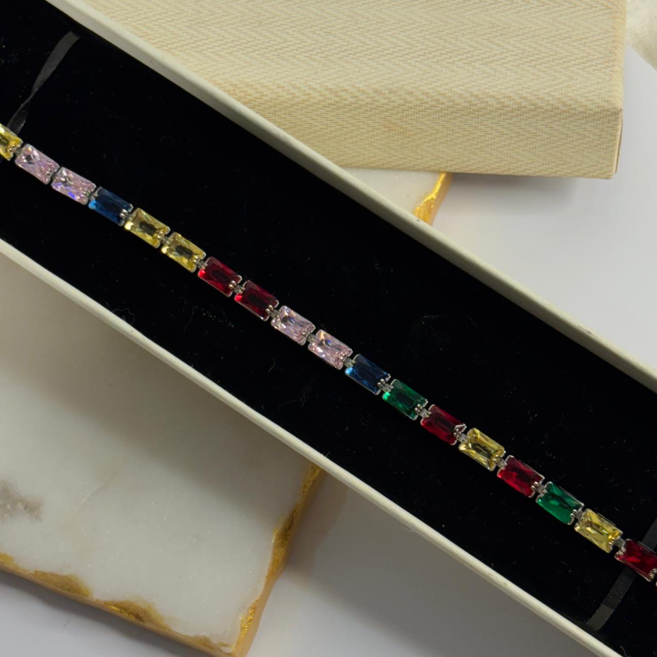 Multi Silver Tennis Bracelet