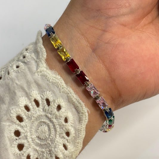 Multi Silver Tennis Bracelet