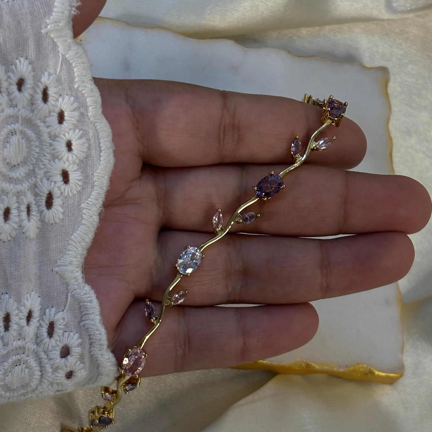 Lavender White Cinderella Bracelet